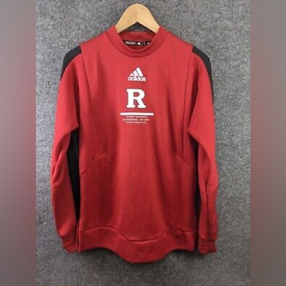 Adidas Red Pullover Sweater "Rutgers University"
